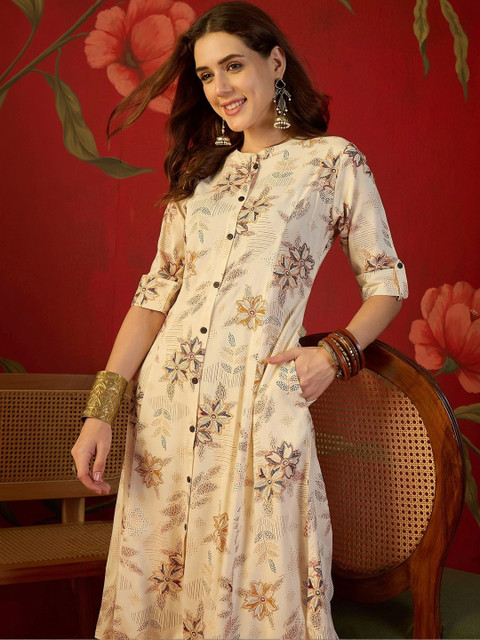Sangria Women Floral Printed Floral Kurta