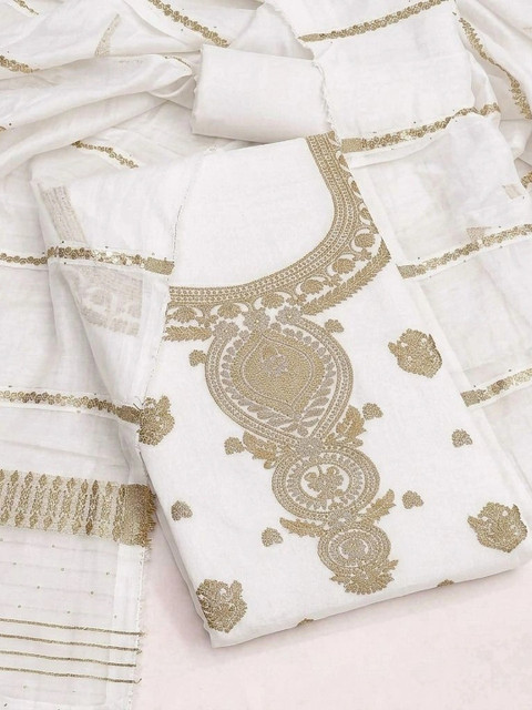 KALINI Art Silk Unstitched Dress Material