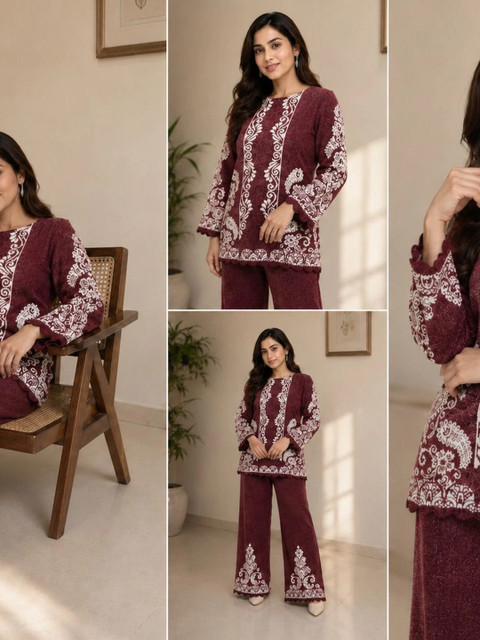 MAGKNIT Embroidered Tunic with Trousers - Image 4
