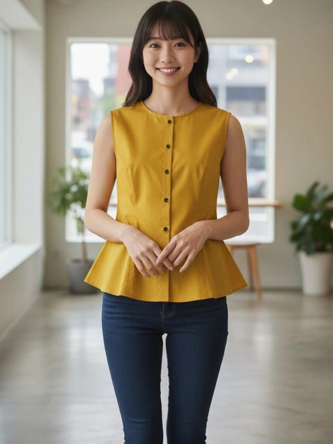 HERE&NOW Women Printed Sleeveless V Neck Top