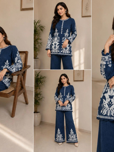MAGKNIT Embroidered Tunic with Trousers - Image 3