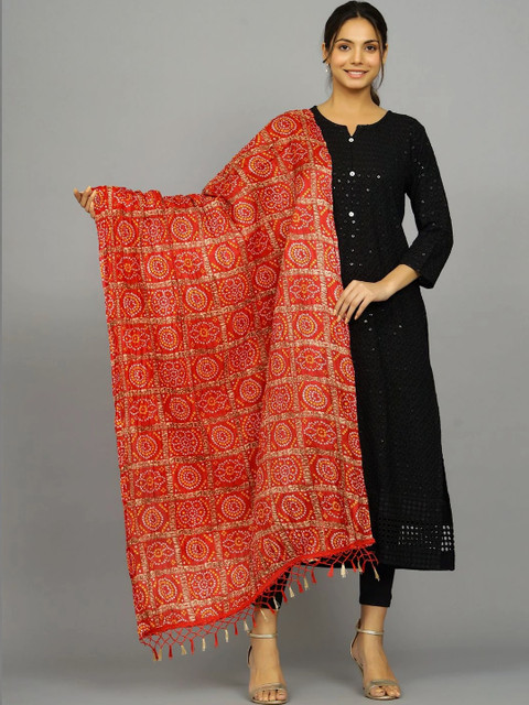 Ravaiyaa Printed Bandhani Dupatta - Image 4