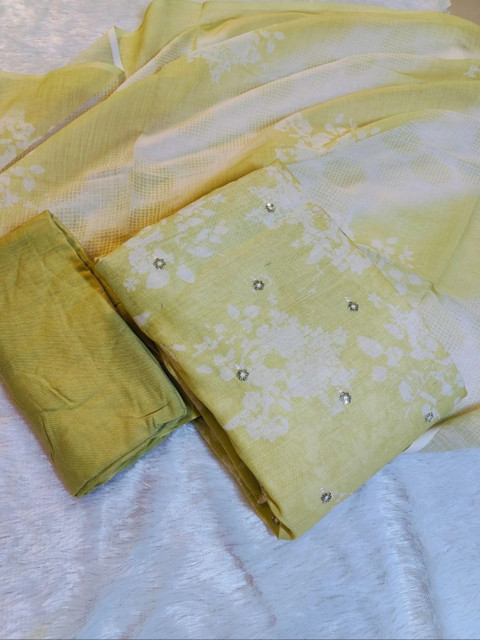 THE ASSTAG Printed Linen Semi-Stitched Dress Material - Image 2
