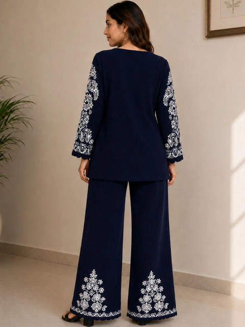 MAGKNIT Embroidered Tunic with Palazzos - Image 6
