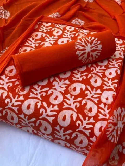 Keshar Printed Pure Cotton Unstitched Dress Material