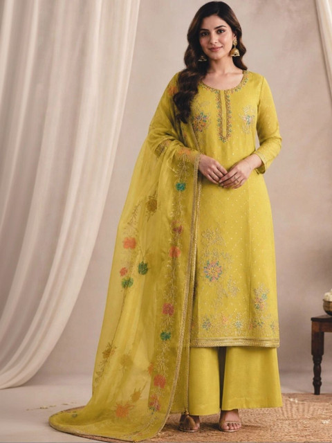 THE ASSTAG Embroidered Semi-Stitched Dress Material - Image 5