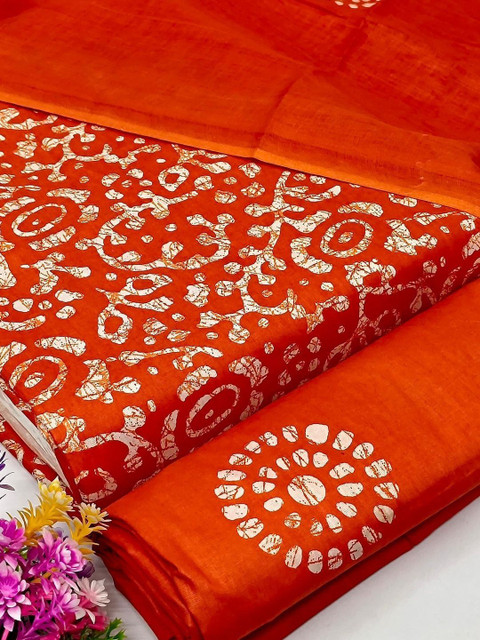 Keshar Printed Pure Cotton Unstitched Dress Material