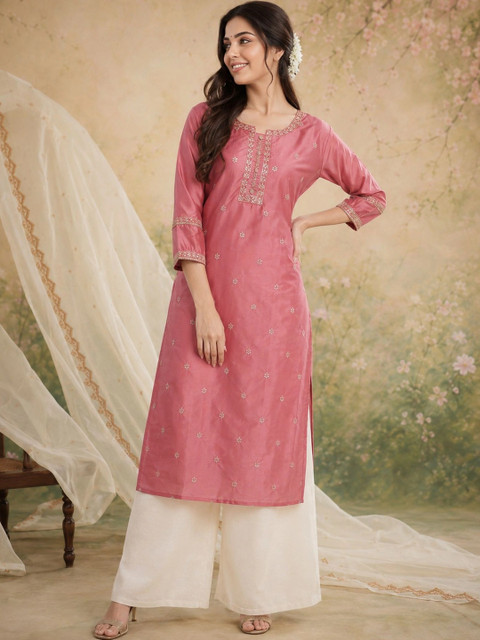 rarethread Women Embellished Thread Work Kurta - Image 5
