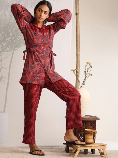 Khushal K Cotton Printed Shirt with Trousers - Image 4