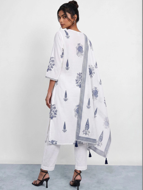 Melange by Lifestyle Ethnic Motifs Printed Viscose Rayon Blend Block Print Dupatta - Image 3