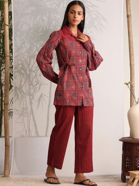 Khushal K Cotton Printed Shirt with Trousers - Image 7