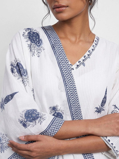 Melange by Lifestyle Ethnic Motifs Printed Viscose Rayon Blend Block Print Dupatta - Image 5