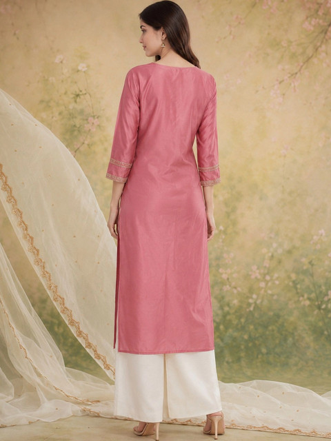 rarethread Women Embellished Thread Work Kurta - Image 6
