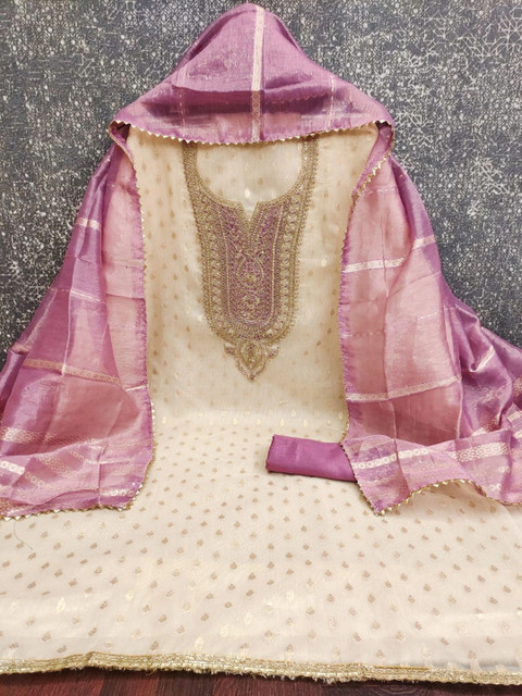 Dhaaga Ghar Embroidered Unstitched Dress Material - Image 3