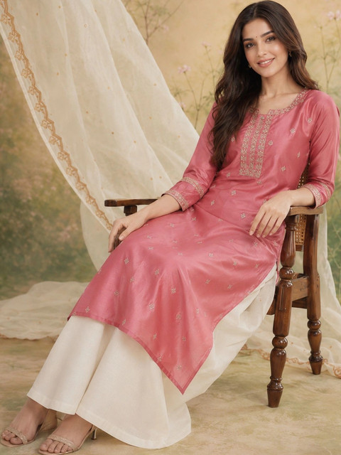rarethread Women Embellished Thread Work Kurta - Image 4