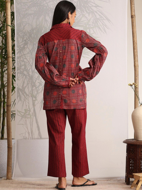 Khushal K Cotton Printed Shirt with Trousers - Image 5