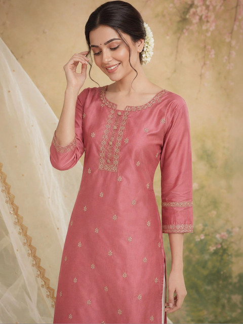 rarethread Women Embellished Thread Work Kurta - Image 2