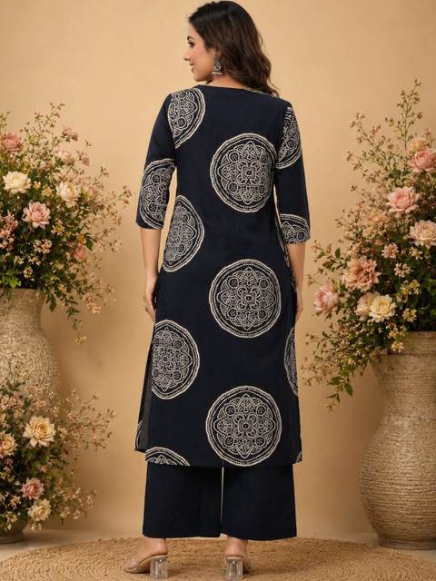 Araaha Women Ethnic Motifs Printed Regular Pure Cotton Kurta with Palazzos & With Dupatta - Image 3