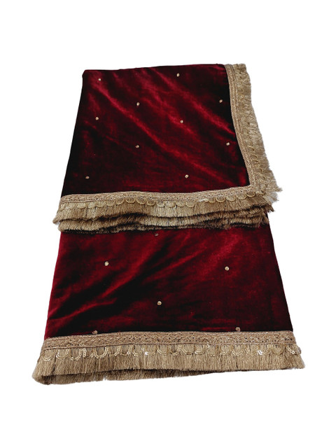 GLOBAL DRESS Velvet Blend Dupatta with Sequinned - Image 3