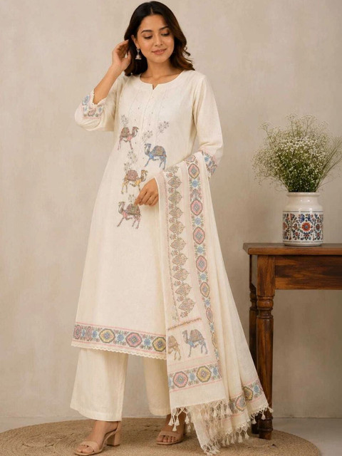 THE ASSTAG Printed Pure Cotton Semi-Stitched Dress Material - Image 5