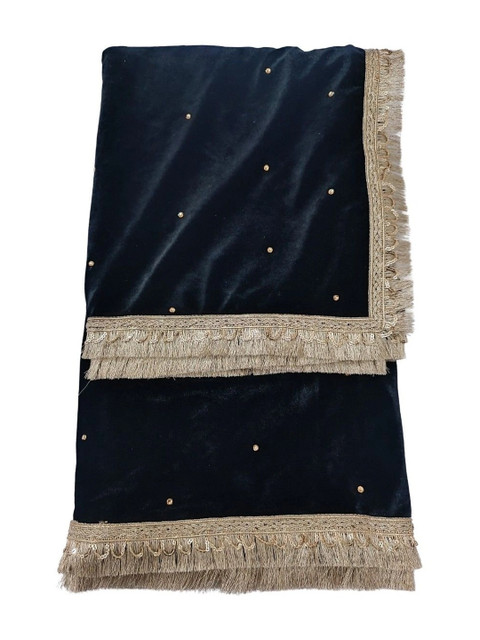 GLOBAL DRESS Velvet Blend Dupatta with Thread Work - Image 4