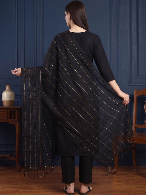 HANDICRAFT PALACE Striped Viscose Rayon Dupatta - Image 2