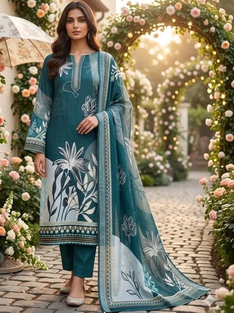 HERE&NOW Printed Unstitched Dress Material