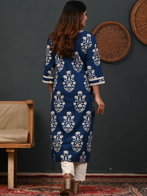 HISHAM Women Floral Printed Thread Work Indie Florals Kurta - Image 2