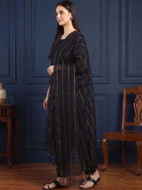HANDICRAFT PALACE Striped Viscose Rayon Dupatta - Image 3