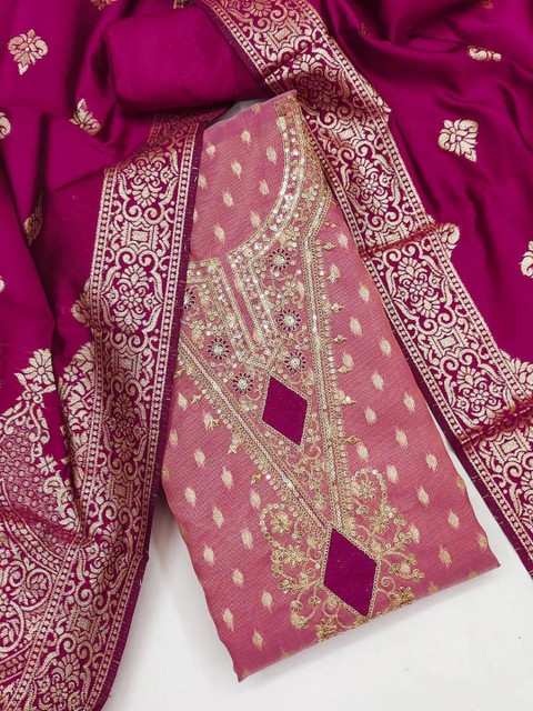 Dhaaga Ghar Embroidered Unstitched Dress Material - Image 3