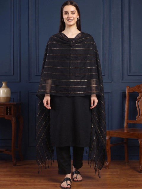 HANDICRAFT PALACE Striped Viscose Rayon Dupatta - Image 6