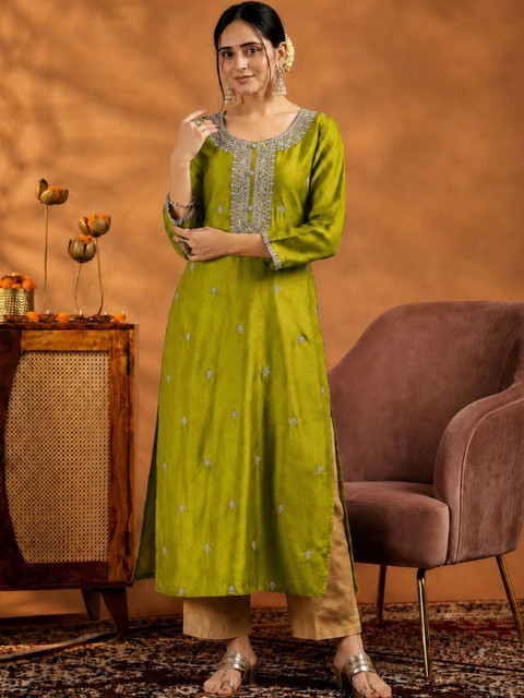 CREATIVE KORNER Women Ethnic Motifs Embroidered Thread Work Kurta