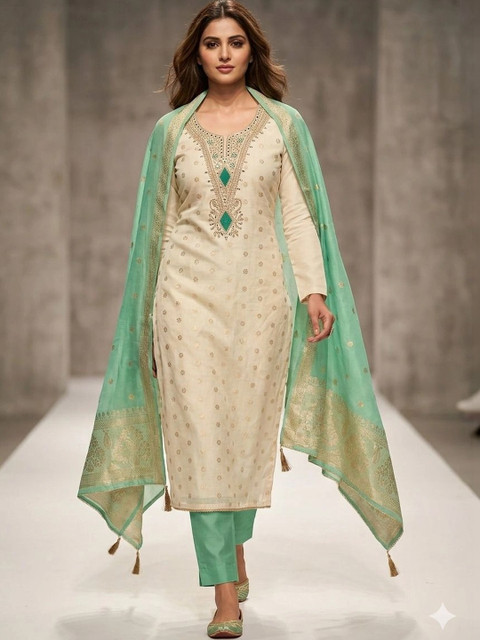 HERE&NOW Embroidered Unstitched Dress Material