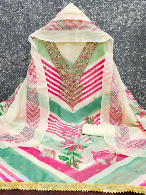 KALINI Embroidered Unstitched Dress Material - Image 2