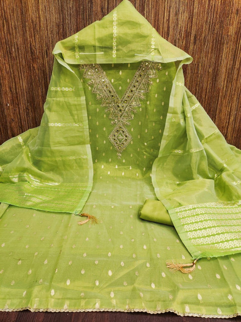 HERE&NOW Embroidered Unstitched Dress Material - Image 4