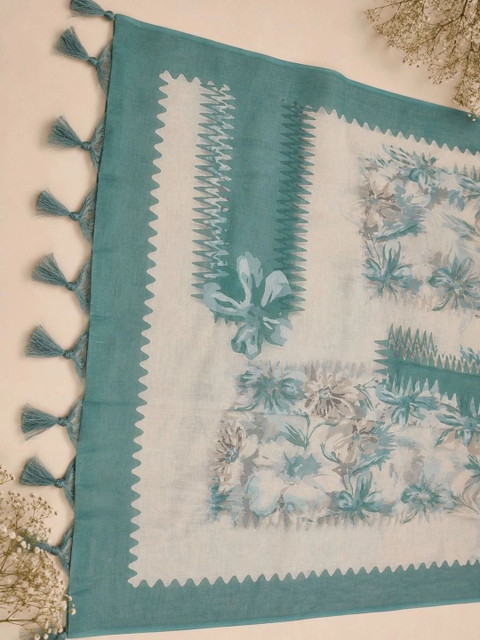 THE ASSTAG Printed Linen Semi-Stitched Dress Material - Image 3