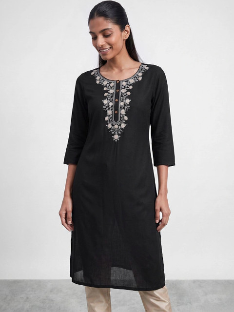 Melange by Lifestyle Women Ethnic Motifs Embroidered Thread Work Kurta