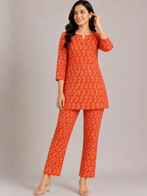 Kuraj Printed Tunic With Trousers Co-Ords