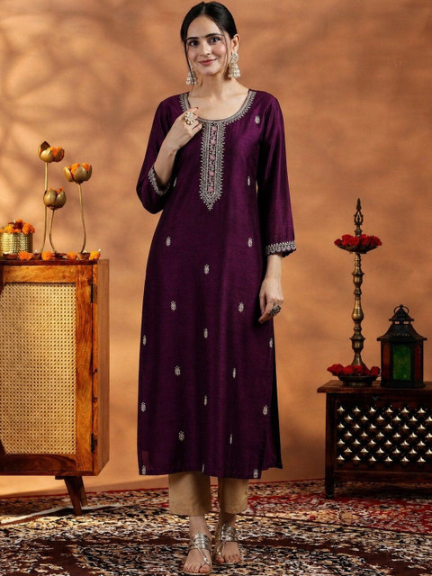 CREATIVE KORNER Women Embellished Thread Work Kurta - Image 6