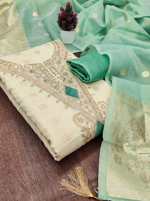 HERE&NOW Embroidered Unstitched Dress Material - Image 4