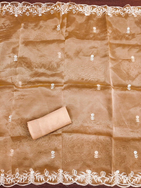 KALINI Embroidered Organza Unstitched Dress Material - Image 4