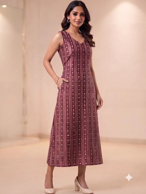 Milvia Print A-Line Midi Dress