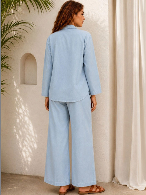 Aarika Indie Florals Cotton Embroidered Shirt with Trousers - Image 5