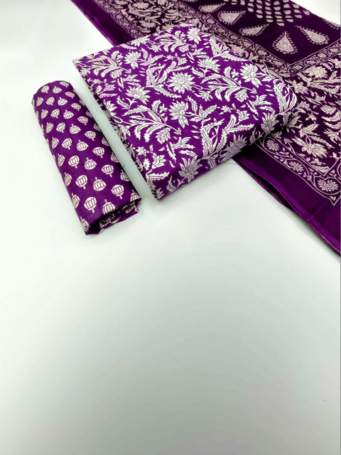 GLORY Printed Pure Cotton Unstitched Dress Material