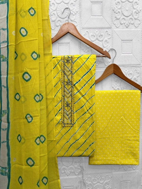 FashionsEye Printed Pure Cotton Unstitched Dress Material