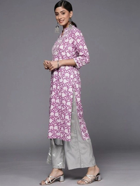 KALINI Women Floral Printed Block Print Kurta