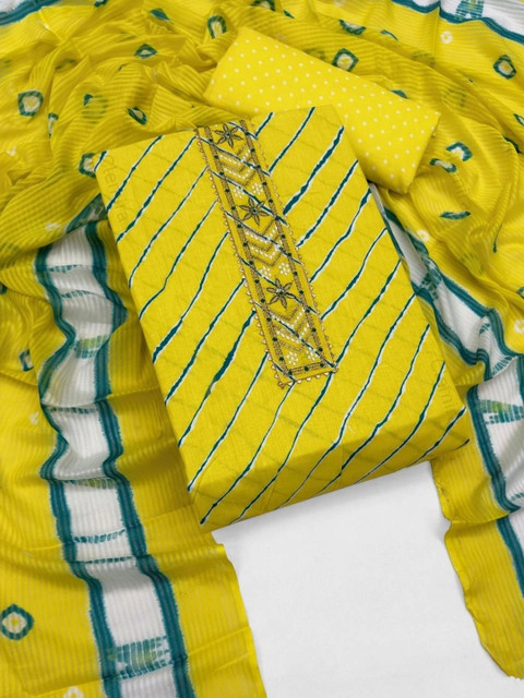 FashionsEye Printed Pure Cotton Unstitched Dress Material - Image 4