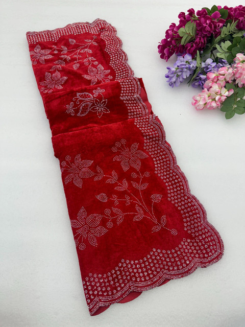 tathastufab Velvet Dupatta with Beads and Stones - Image 3