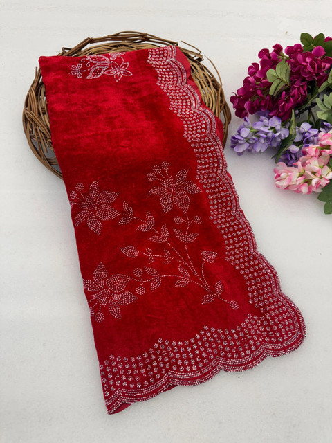 tathastufab Velvet Dupatta with Beads and Stones - Image 2