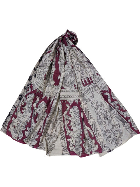 ivikta Ethnic Motifs Printed Pure Cotton Kalamkari Dupatta